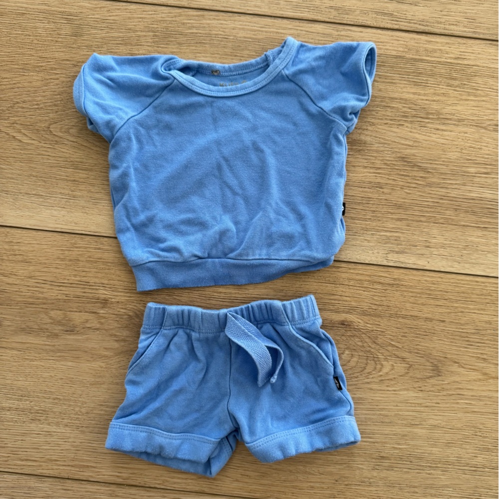 Kyte Baby - Two piece short set, 3-6 month, blue
